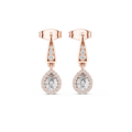 Designer Diamond Drop Earrings with Geometric Bar Detail
