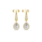 Designer Diamond Drop Earrings with Geometric Bar Detail