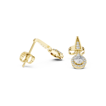 Designer Diamond Drop Earrings with Geometric Bar Detail