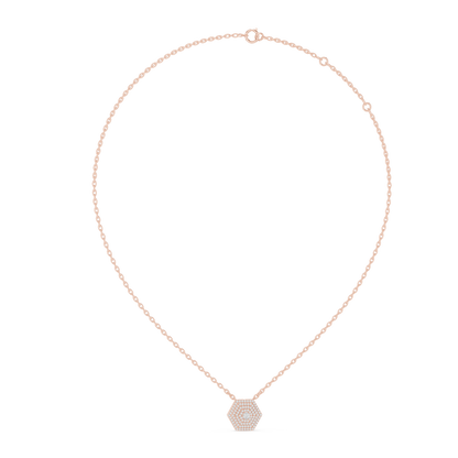 Luxury Hexagon Diamond Pendant Necklace