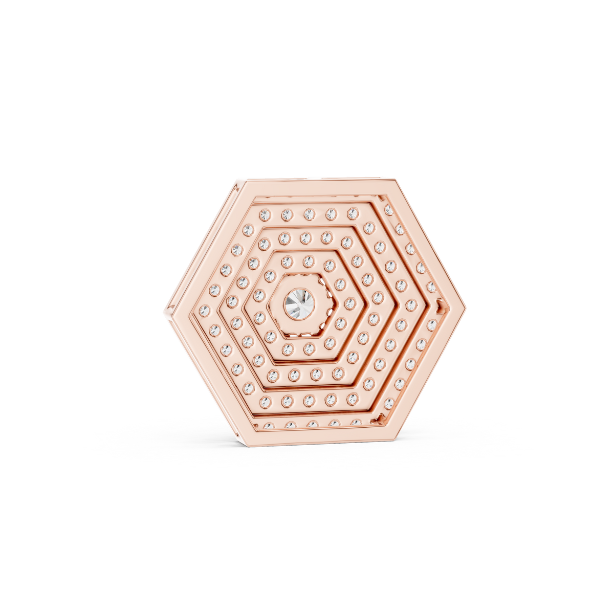 Luxury Hexagon Diamond Pendant Necklace
