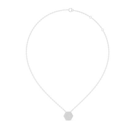 Luxury Hexagon Diamond Pendant Necklace