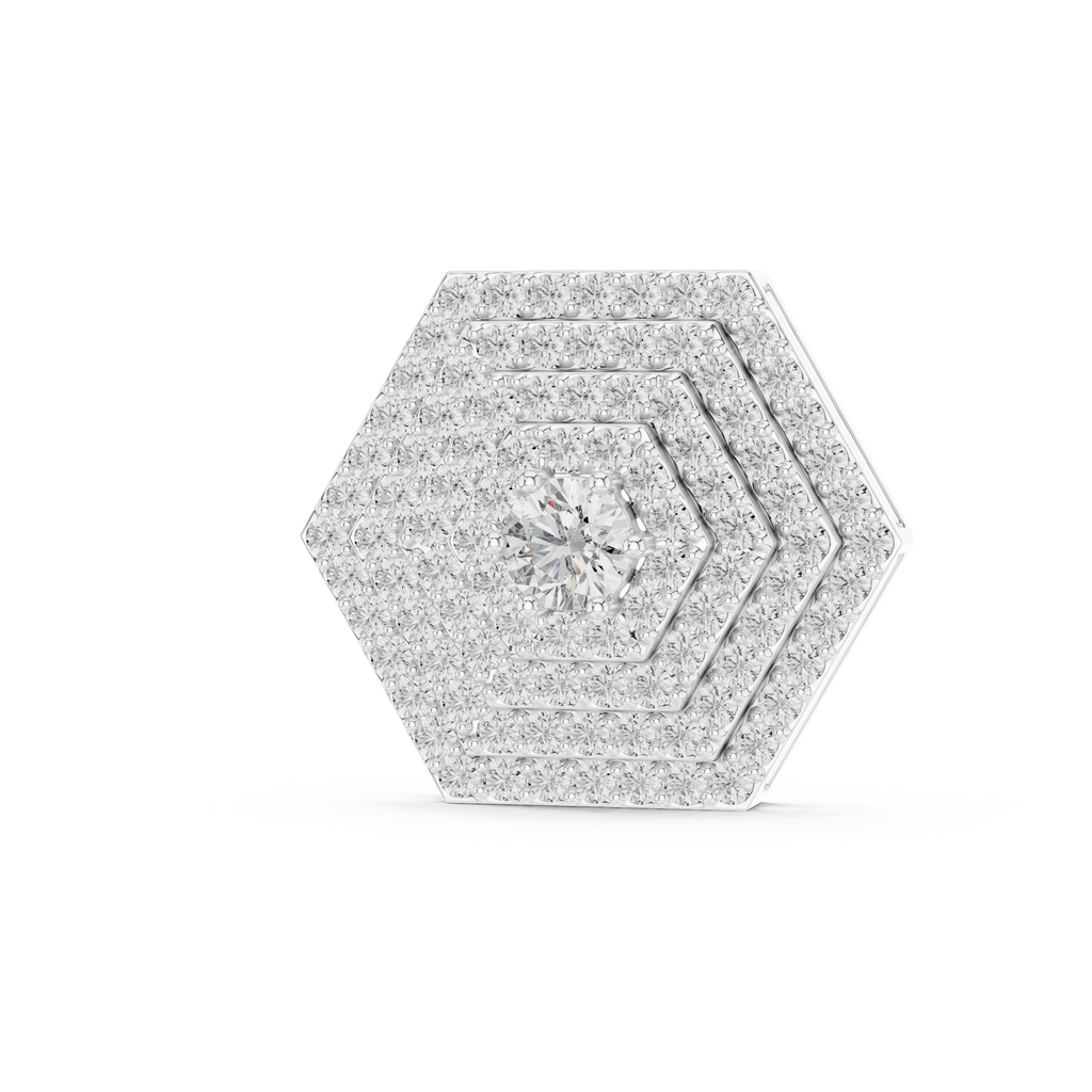 Luxury Hexagon Diamond Pendant Necklace