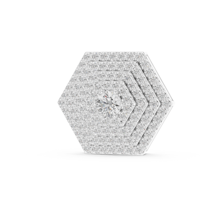 Luxury Hexagon Diamond Pendant Necklace