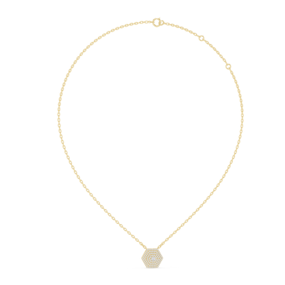 Luxury Hexagon Diamond Pendant Necklace