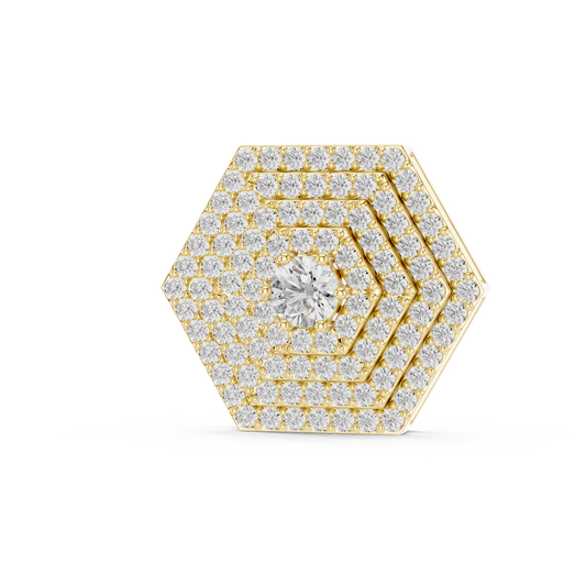 Luxury Hexagon Diamond Pendant Necklace