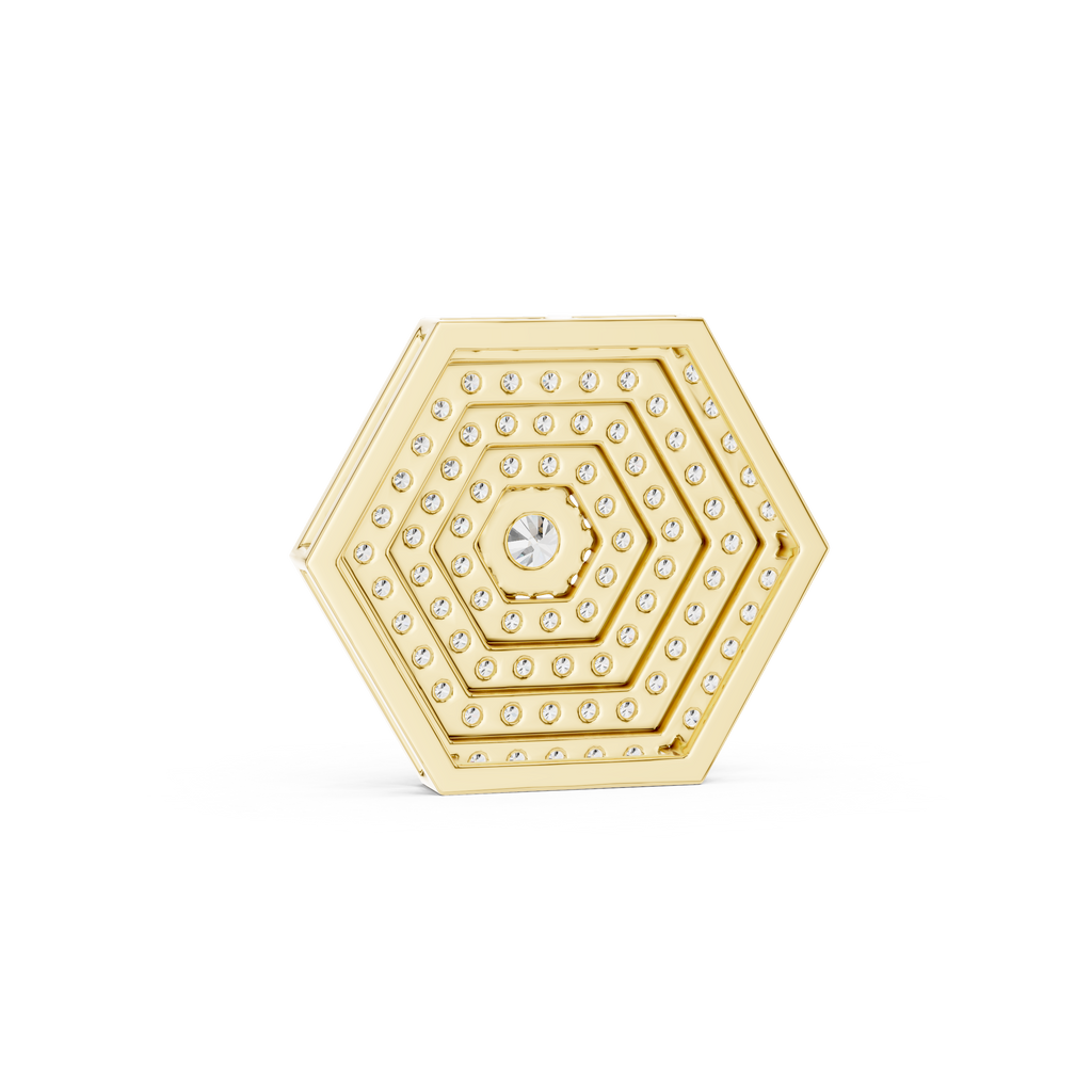 Luxury Hexagon Diamond Pendant Necklace