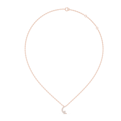 Elegant Moon Shape Diamond Pendant