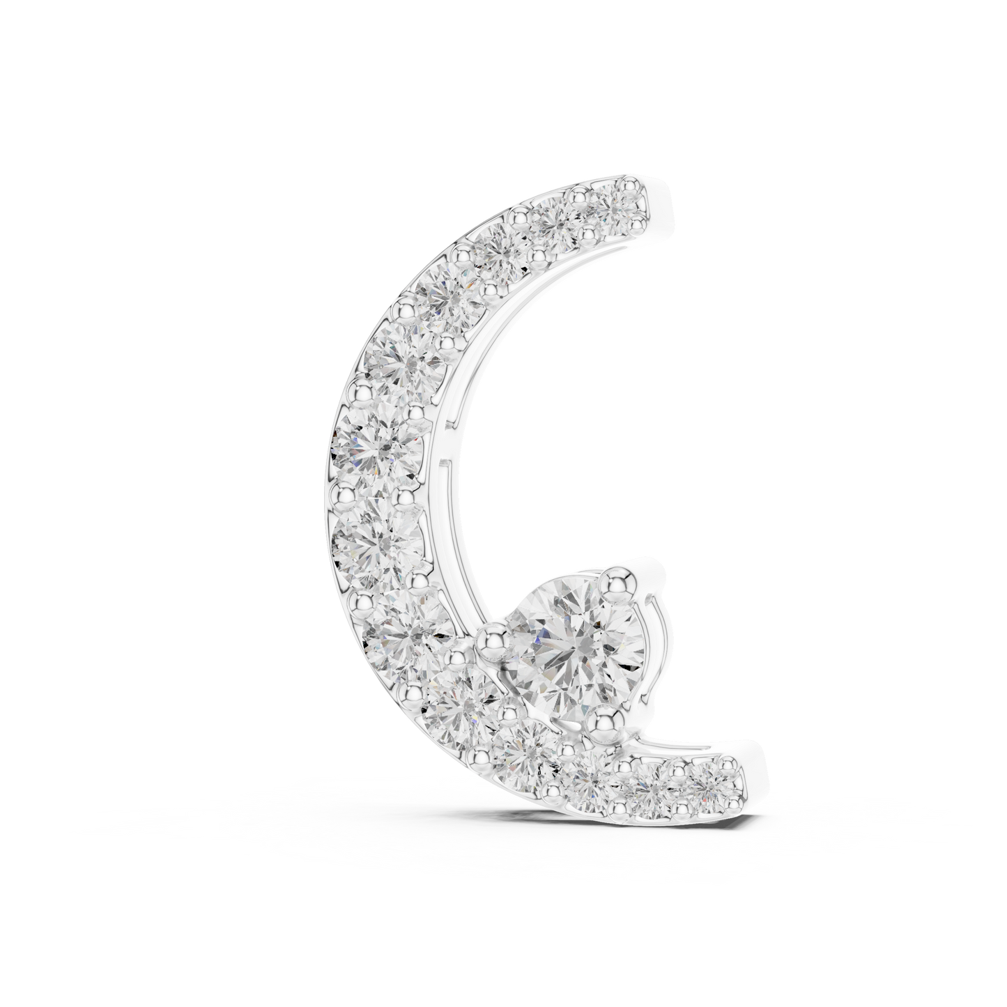 Elegant Moon Shape Diamond Pendant