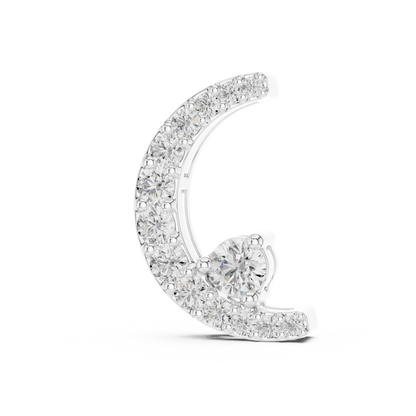 Elegant Moon Shape Diamond Pendant