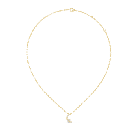 Elegant Moon Shape Diamond Pendant