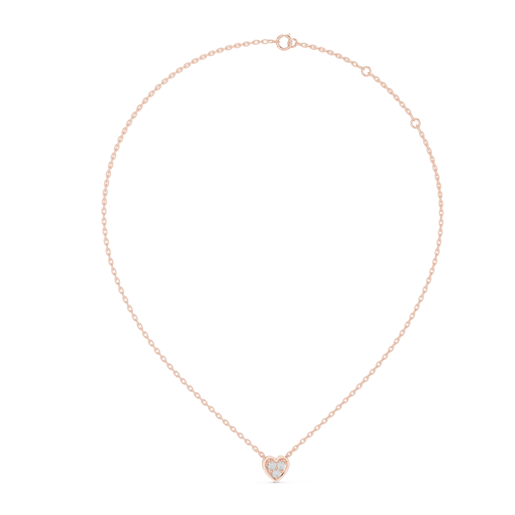 Romantic Heart Diamond Pendant Necklace