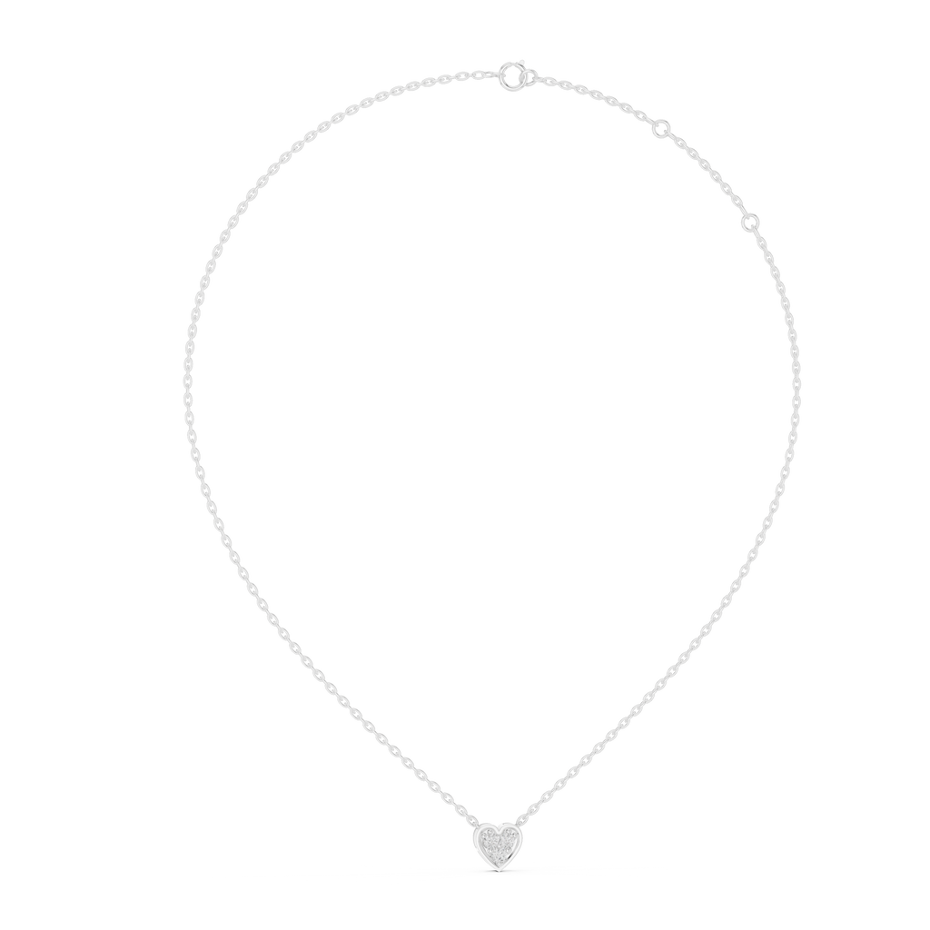 Romantic Heart Diamond Pendant Necklace