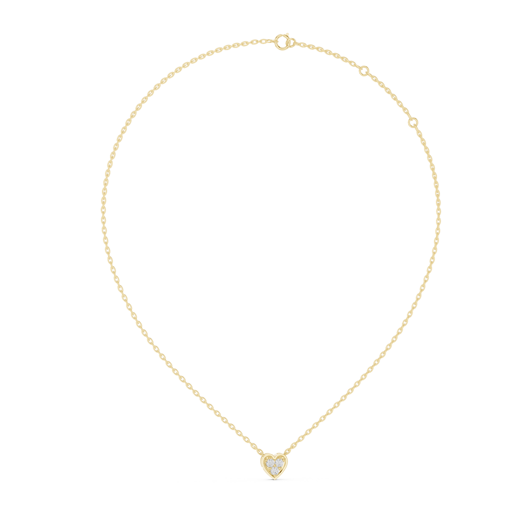 Romantic Heart Diamond Pendant Necklace