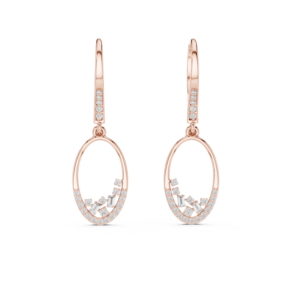 Round Diamond Hoop Earrings – Premium Jewelry