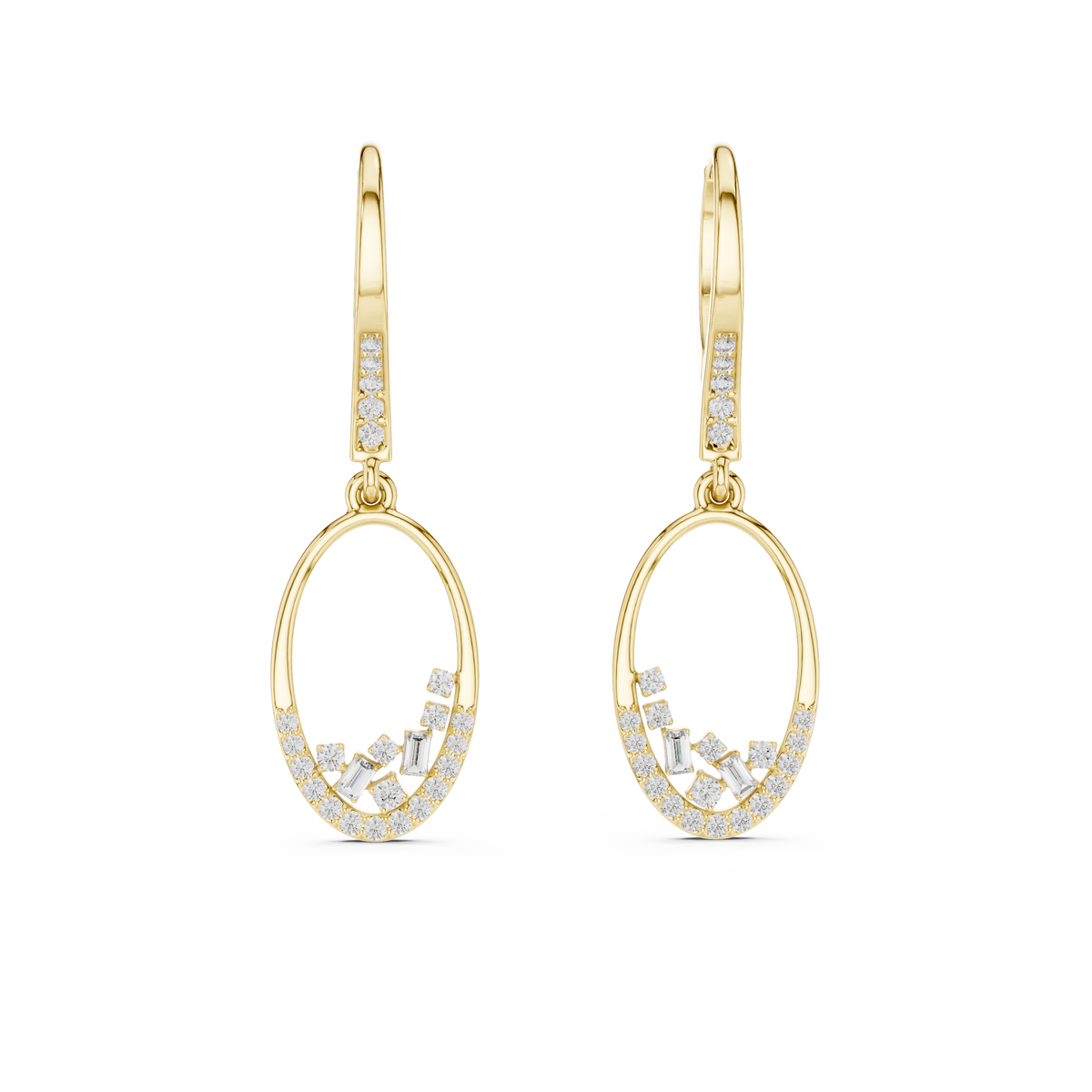 Round Diamond Hoop Earrings – Premium Jewelry