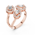 Elowen Trilogy Halo Lab Grown Diamond Ring