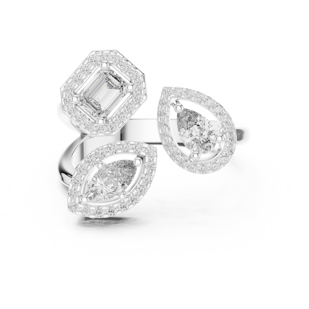 Elowen Trilogy Halo Lab Grown Diamond Ring