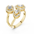 Elowen Trilogy Halo Lab Grown Diamond Ring