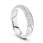 Two-Row Brilliant Diamond Band in a Seamless Scalloped Setting