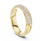 Two-Row Brilliant Diamond Band in a Seamless Scalloped Setting