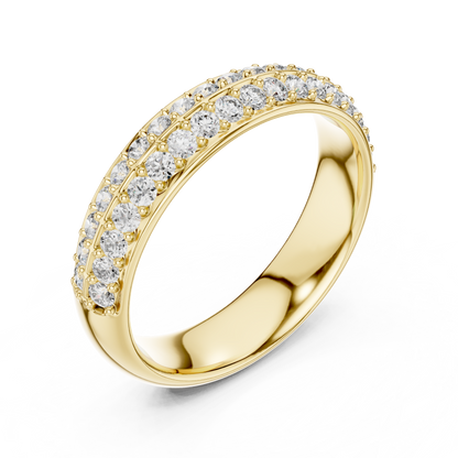 Two-Row Brilliant Diamond Band in a Seamless Scalloped Setting