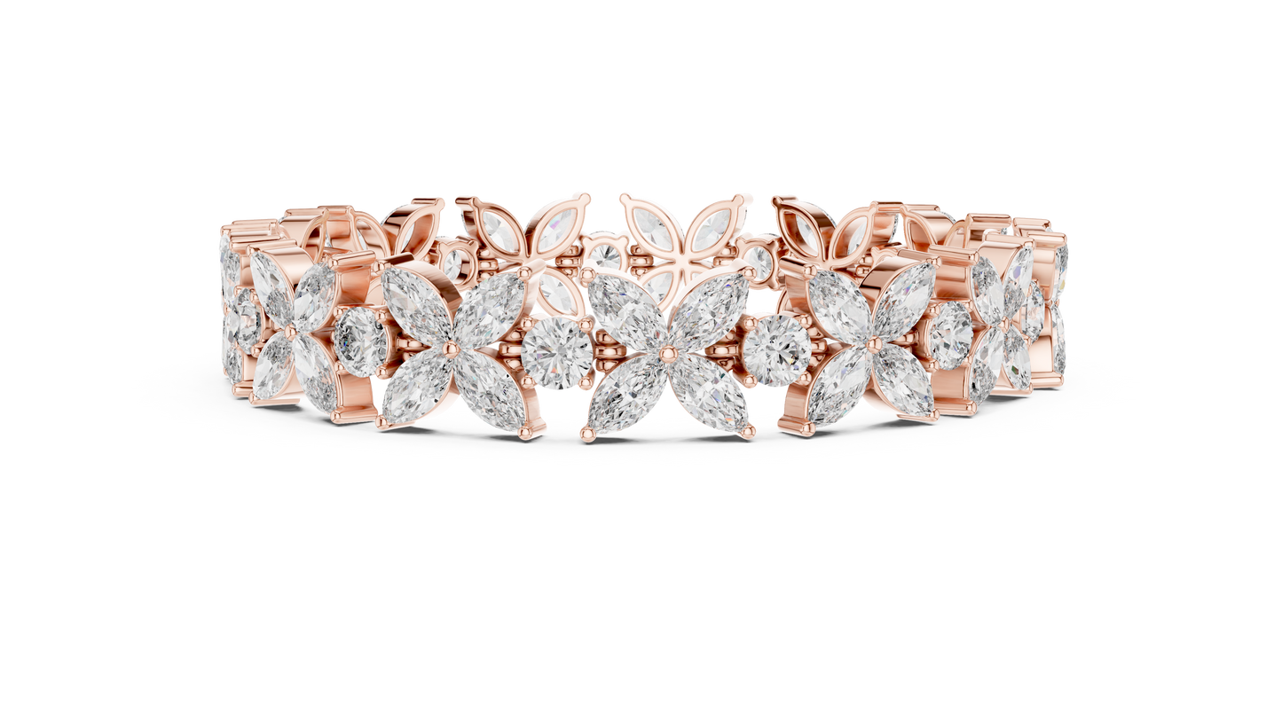 Luxury Flower Diamond Bracelet