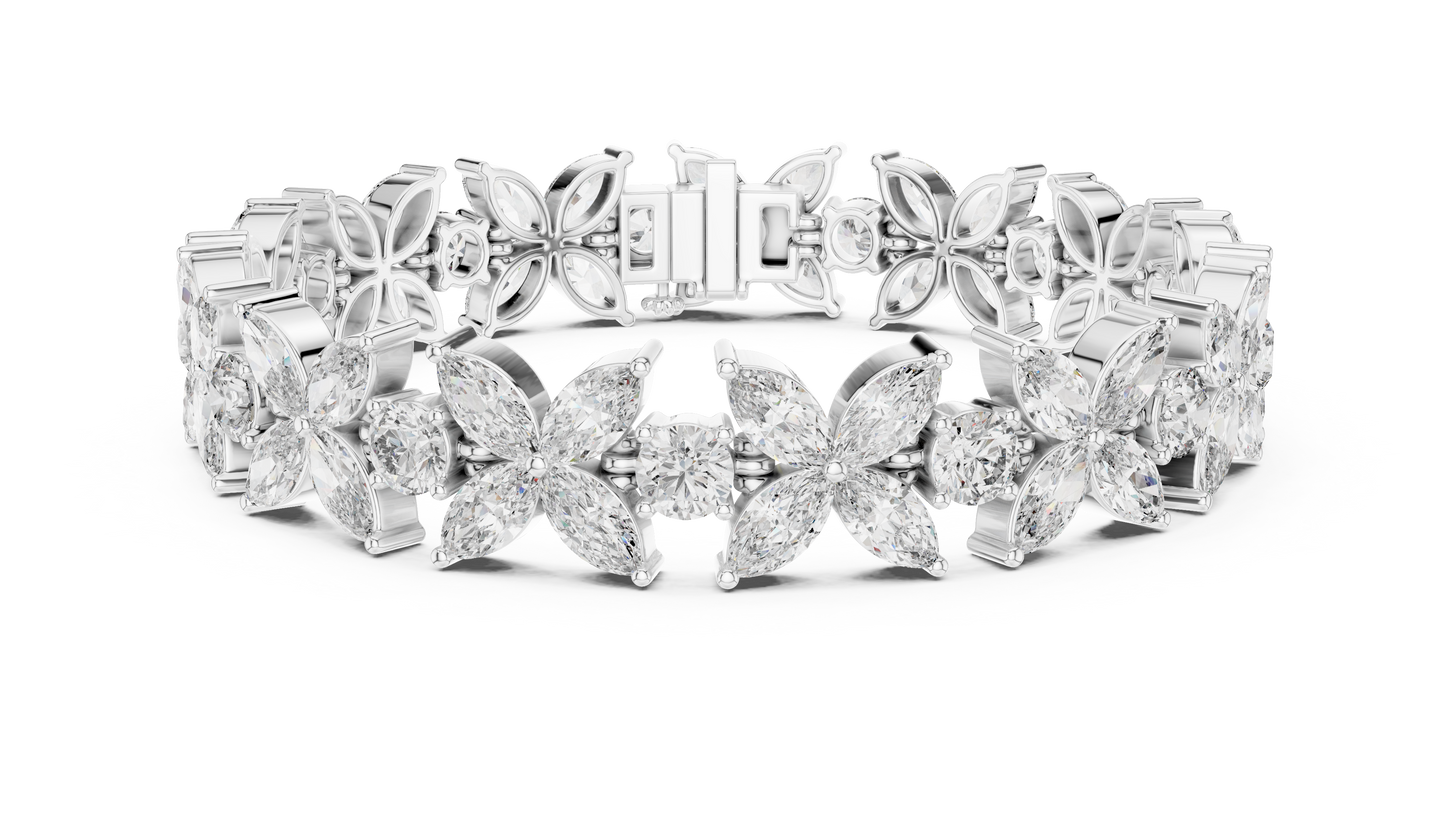 Luxury Flower Diamond Bracelet