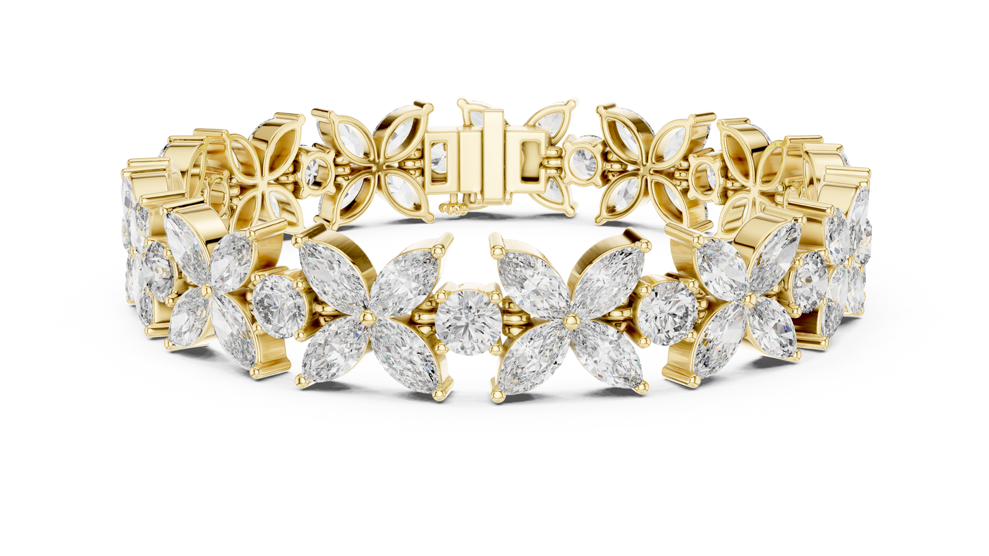 Luxury Flower Diamond Bracelet