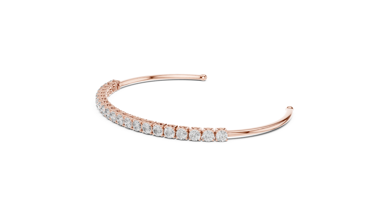 Round Cut Diamond Cuff Bracelet