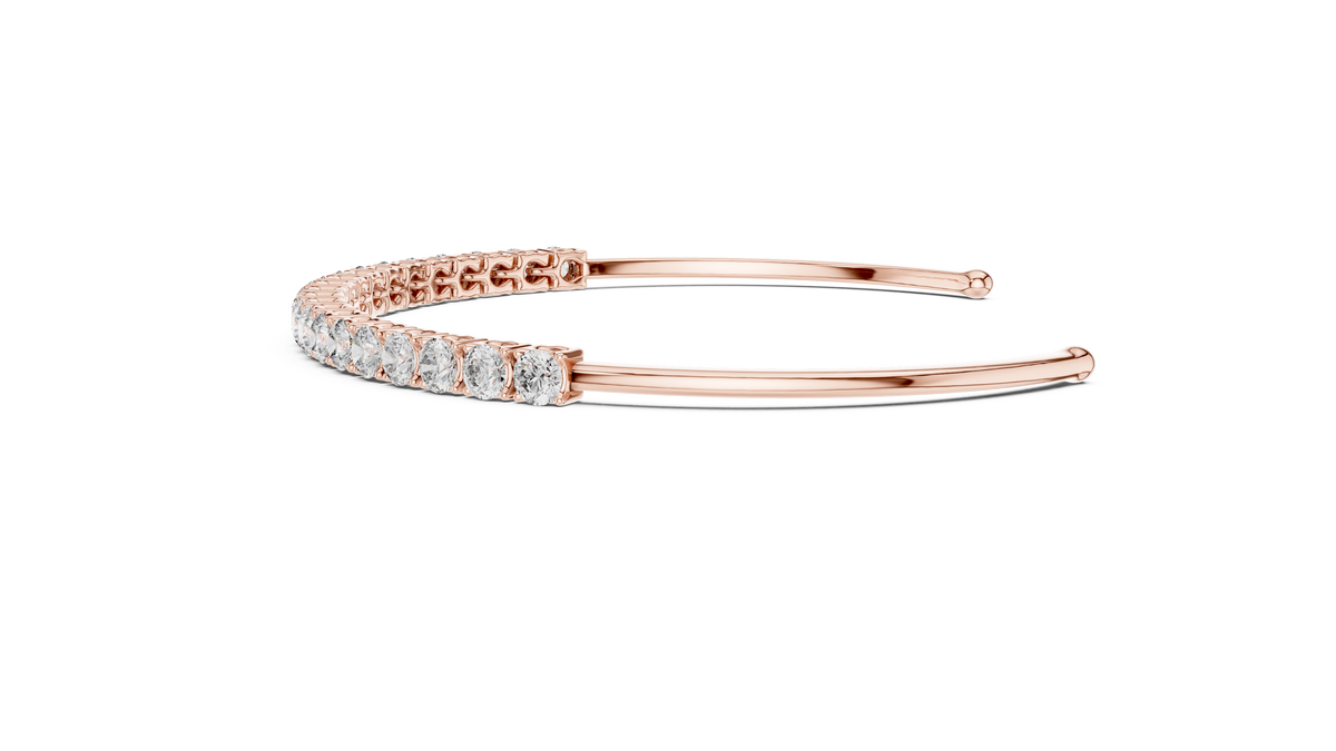 Round Cut Diamond Cuff Bracelet