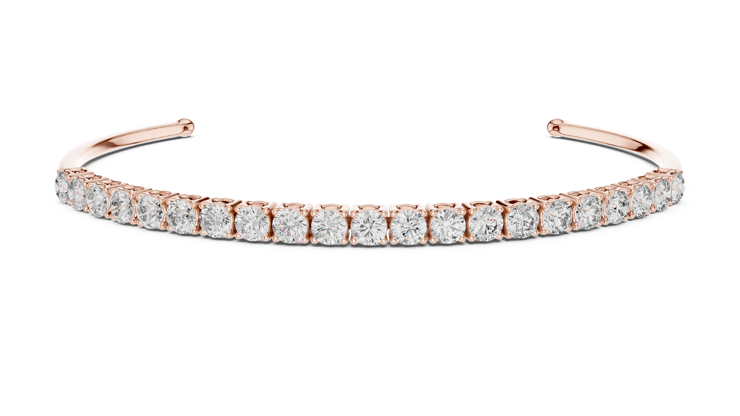 Round Cut Diamond Cuff Bracelet