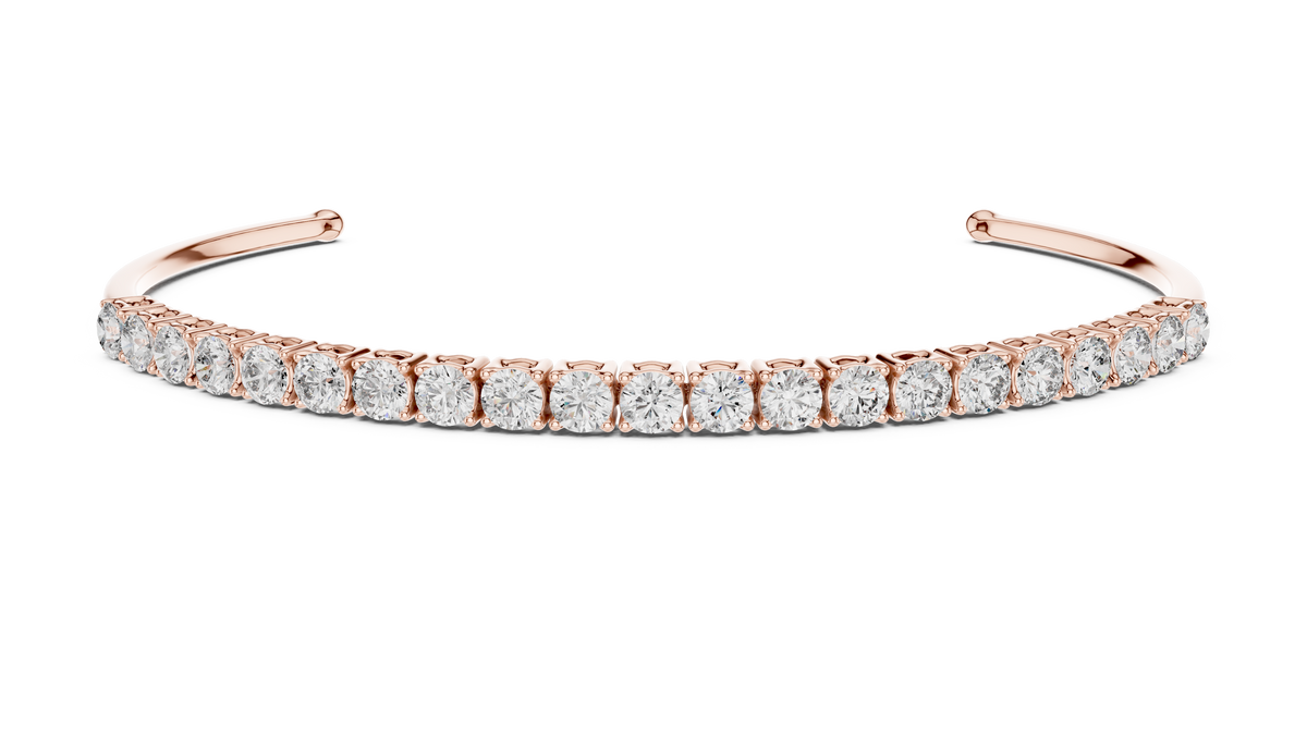 Round Cut Diamond Cuff Bracelet