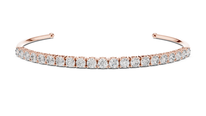 Round Cut Diamond Cuff Bracelet