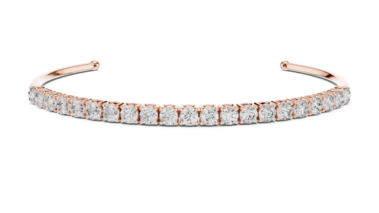 Round Cut Diamond Cuff Bracelet