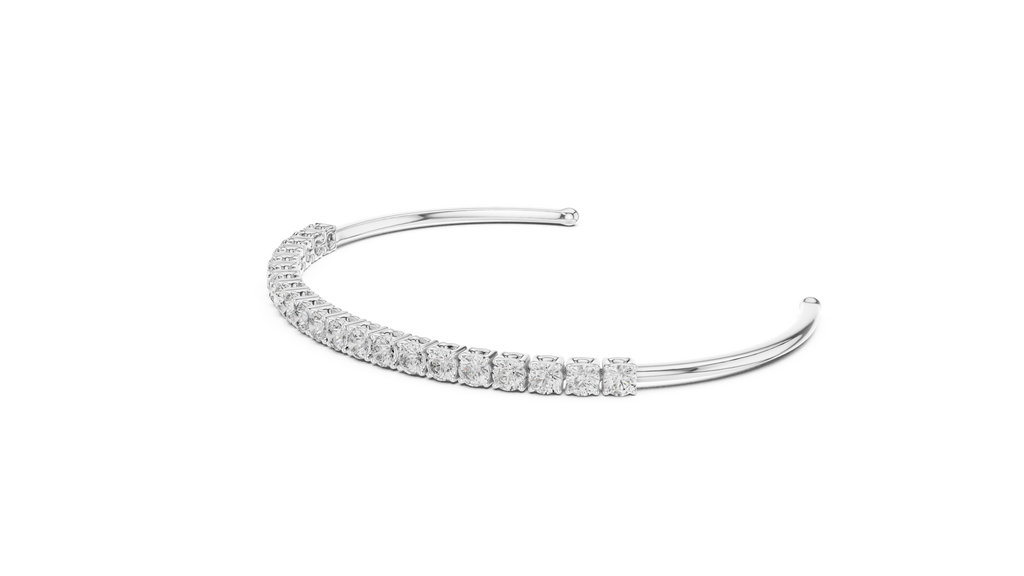 Round Cut Diamond Cuff Bracelet