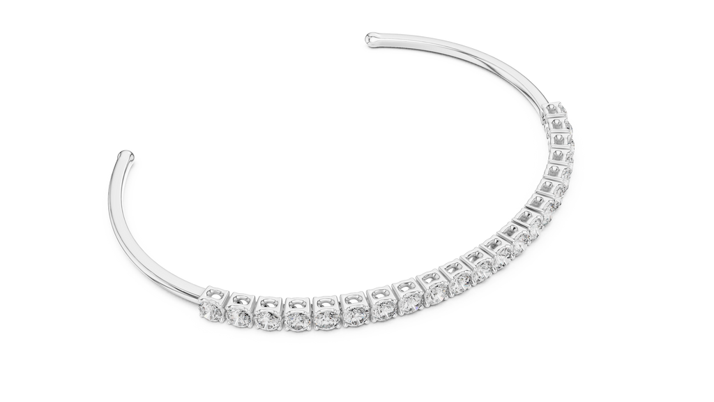 Round Cut Diamond Cuff Bracelet