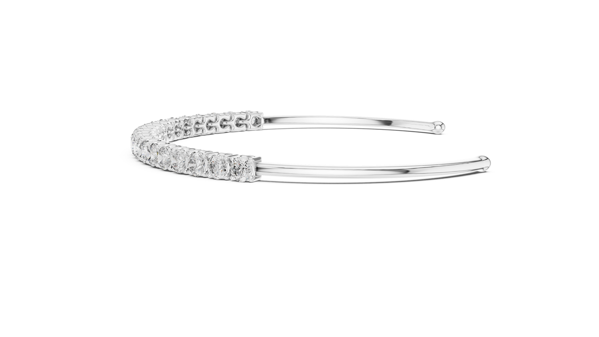 Round Cut Diamond Cuff Bracelet