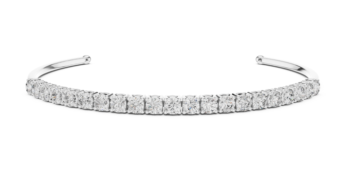 Round Cut Diamond Cuff Bracelet