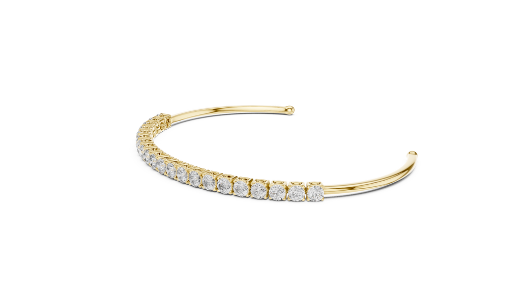 Round Cut Diamond Cuff Bracelet