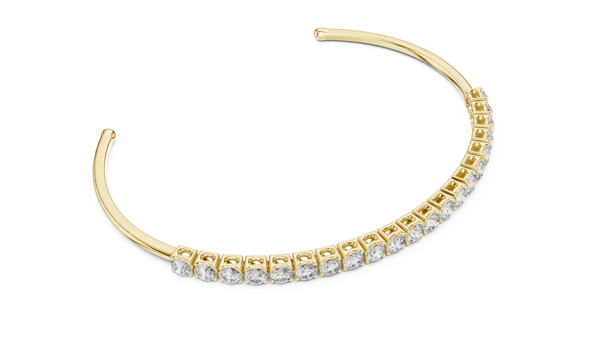 Round Cut Diamond Cuff Bracelet