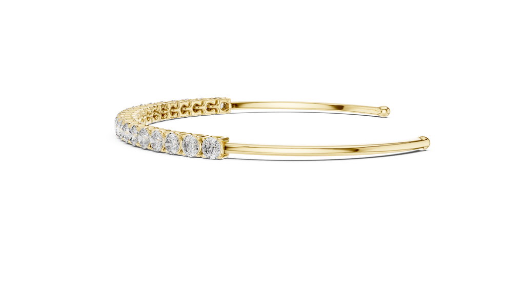 Round Cut Diamond Cuff Bracelet
