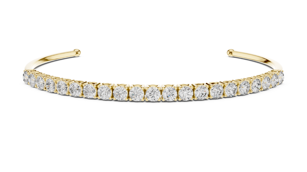 Round Cut Diamond Cuff Bracelet