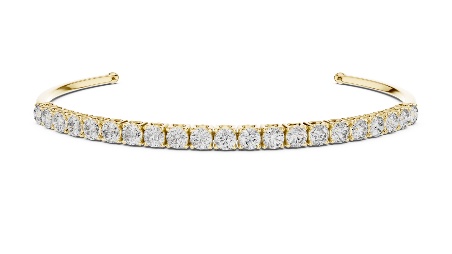 Round Cut Diamond Cuff Bracelet