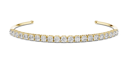 Round Cut Diamond Cuff Bracelet