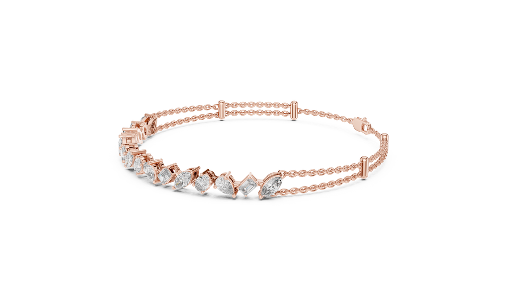 Multi Shape Diamond Chain Bracelet