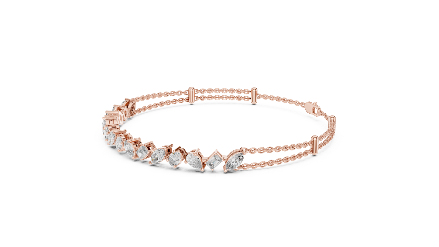 Multi Shape Diamond Chain Bracelet