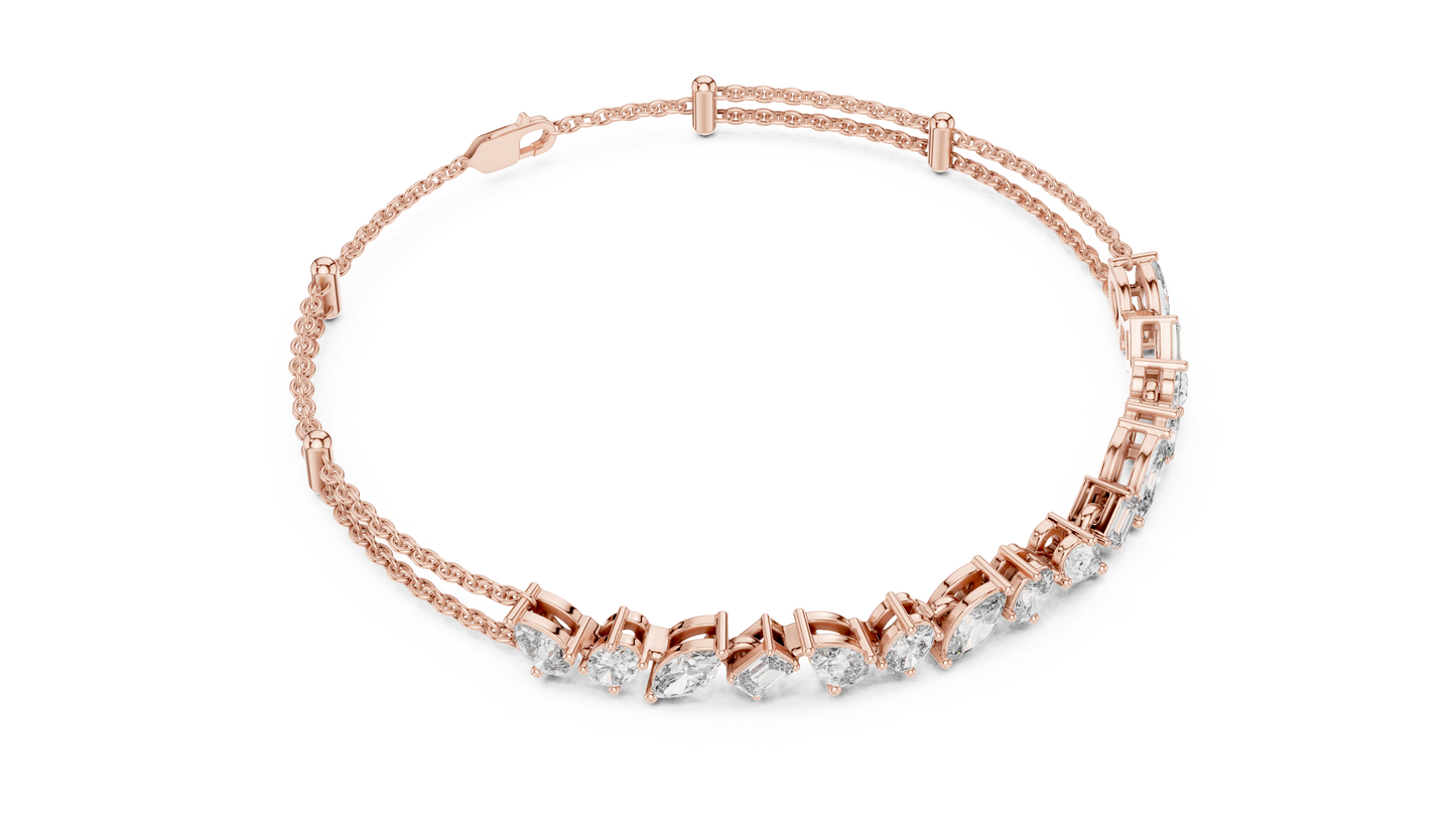 Multi Shape Diamond Chain Bracelet