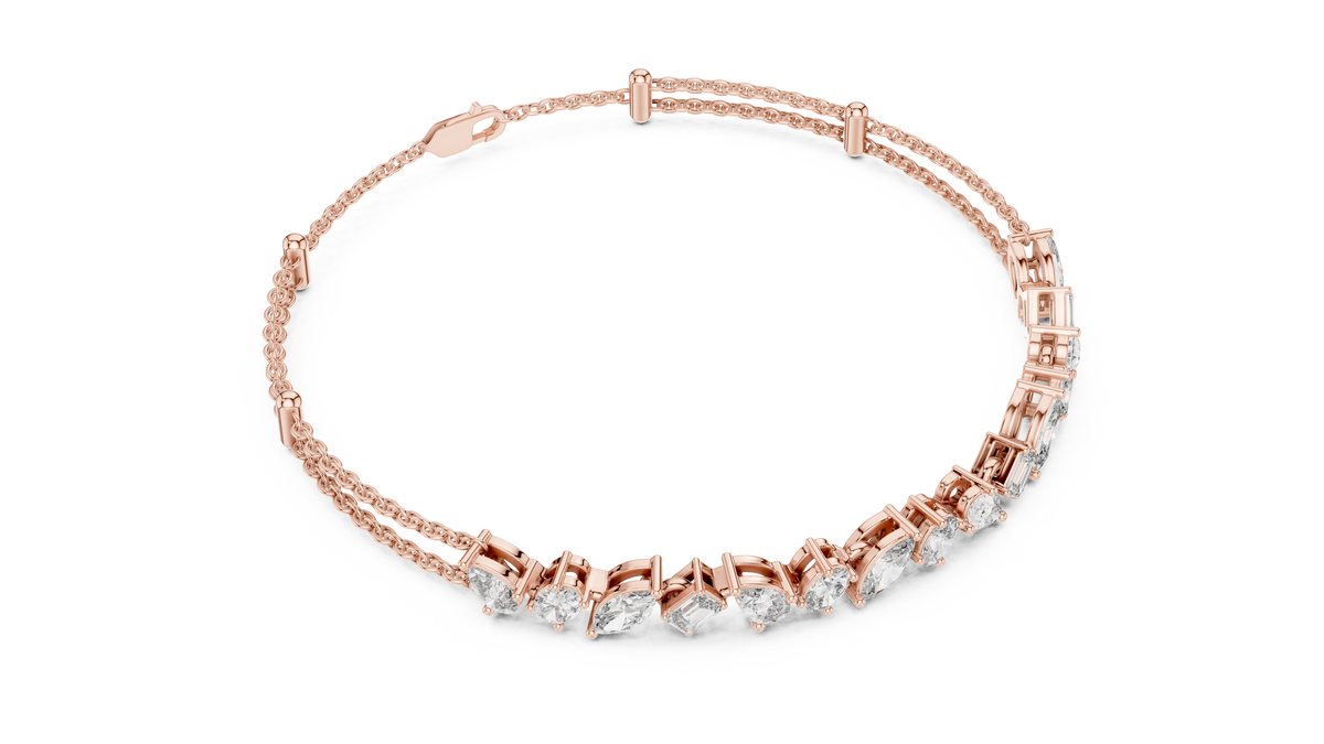 Multi Shape Diamond Chain Bracelet