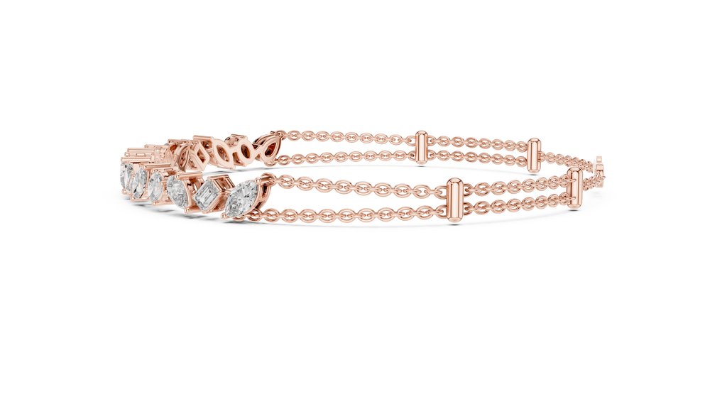 Multi Shape Diamond Chain Bracelet